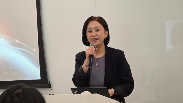 신화숙 아마존 글로벌셀링 코리아 대표가 18일 서울 강남구 본사에서 열린 미디어 브리핑에서 발언하고 있다 사진김현아 기자