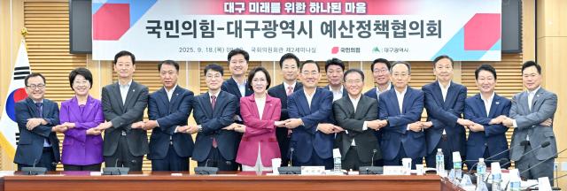 대구시와 국민의힘은 내년도 주요 국비 사업의 정부예산 최종 반영과 TK신공항 건설·취수원 이전 등 핵심 현안의 성공적 추진 방안을 논의했다 사진대구시