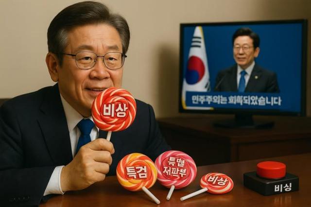 이준석 개혁신당 대표가 이재명 대통령의 모습을 인공지능을 활용해 만든 이미지 사진이준석 SNS