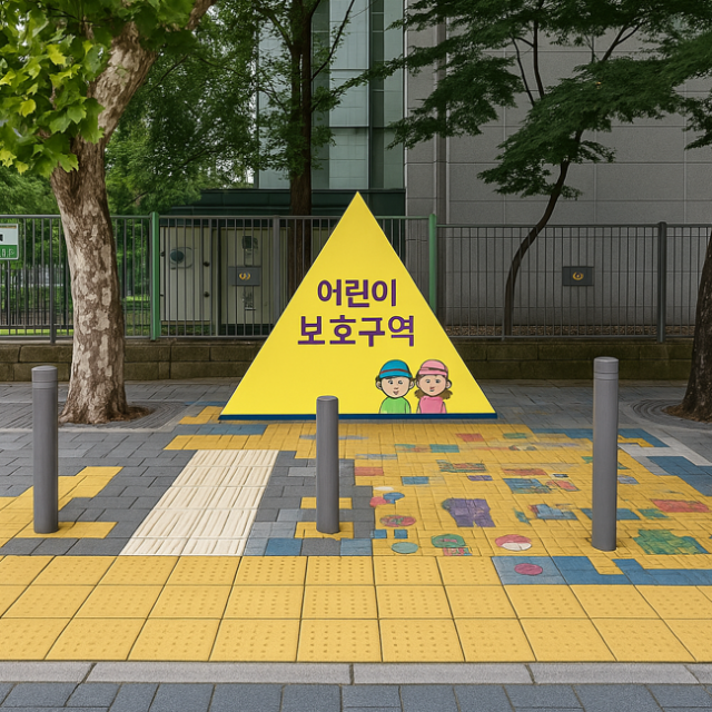 교통안전 비전제로 범국민 추진단을 통해 인천 계양구 어린이 보호구역에 설치될 안전 시설 예시 사진교통안전포럼