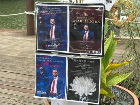 Korean young conservatives pay subdued tribute to US evangelist Kirk