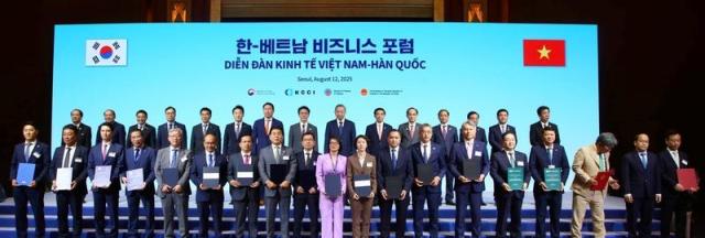 Dunamu và Ngân hàng Quân đội Việt Nam MB Bank đã ký Biên bản ghi nhớ tại Diễn đàn doanh nghiệp Việt Nam - Hàn Quốc được tổ chức tại Khách sạn Lotte ở Seoul vào ngày 1282025 ẢnhKCCI