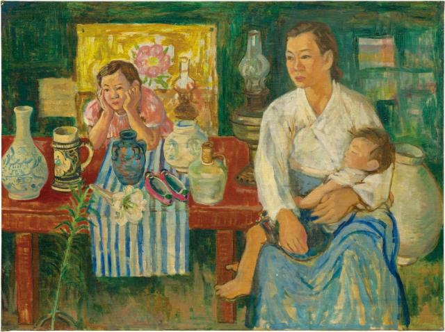 임군홍 가족 1950년_캔버스에 유화물감_ 96×1265cm 유족소장 사진수원시립미술관