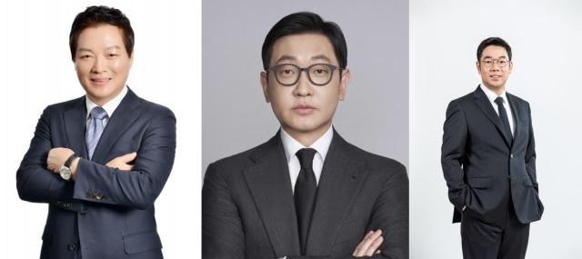 왼쪽부터 박주형 주신세계 대표이사 兼 주신세계센트럴 대표이사 문성욱 주신세계라이브쇼핑 대표이사 兼 주시그나이트 대표이사 제임스장 주지마켓 대표이사 사진신세계그룹