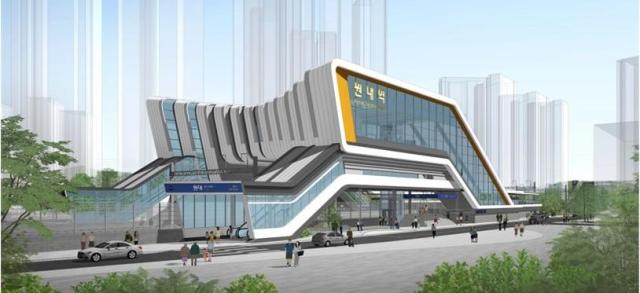 대구광역시는 대구권 광역철도 원대역가칭 신축 사업의 설계 공모 당선작이 선정됨에 따라 밑그림이 될 조감도를 공개했다 사진대구시