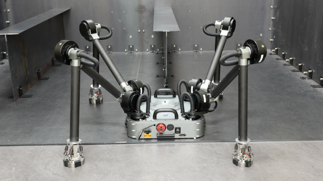 This image shows the DIDEN 30 robot during a test on shipyard steel reinforcements and welding tasks Courtesy of KAIST