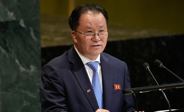North Koreas Vice Foreign Minister Kim Son-gyong delivers a speech at the UN General Assembly on Sept 29 2025 Yonhap