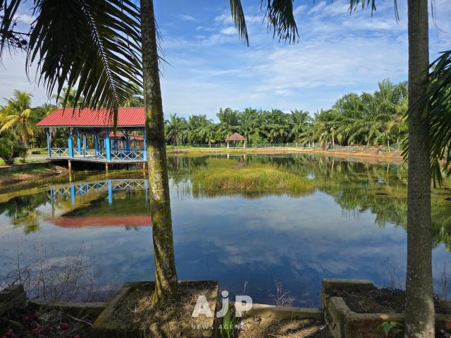 A small fishing pond at Banguris Homestay center in Sepang Selangor Sept 30 2025 AJP Kim Dong-young