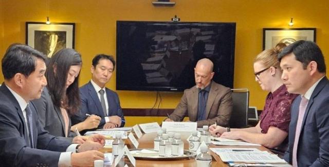 지난달 30일현지시간 미국 워싱턴DC에서 미 조지아주 한국인 구금 사태의 재발방지를 위해 비자 워킹그룹 첫 회의가 열리고 있다사진연합뉴스