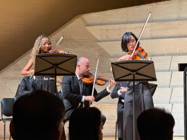 Musicians from the Child Citizen Orchestra and international guest performers take the stage at the Concert for Peace 2025 in Seoul on September 30