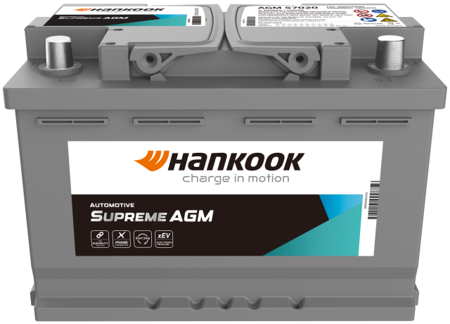 신규 BI가 적용된 한국Hankook 배터리 AGM 제품 이미지