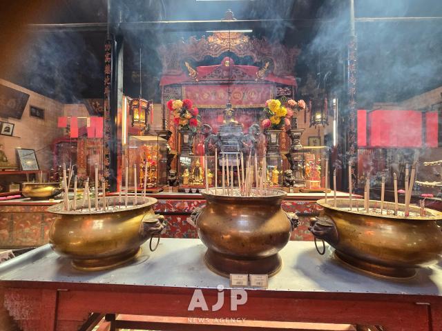 Shrines inside the Sin Sze Si Ya Temple in Kuala Lumpur Oct 2 2025 AJP Kim Dong-young