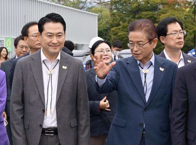 국민의힘 지도부 APEC 현장 방문 사진경상북도