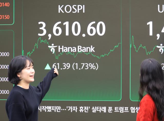 지난 10일 코스피지수가 사상 처음으로 3600선을 넘기며 마감했다 사진연합뉴스