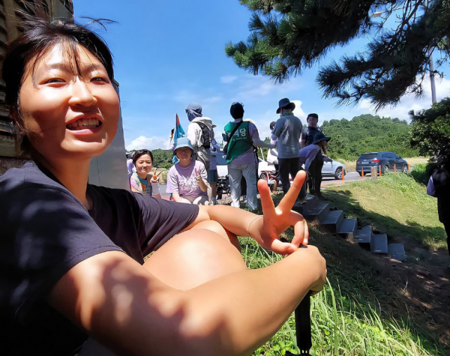 구호물품을 싣고 가자지구로 향하던 중 이스라엘에 구금됐다가 자진 추방된 한국인 활동가 김아현씨활동명 해초·27 사진연합뉴스
