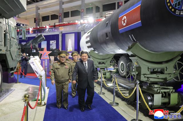 This photo released by North Korea’s state-run Korean Central News Agency on Oct 5 shows an intercontinental ballistic missile ICBM displayed at the “Defense Development 2025” weapons exhibition in Pyongyang Analysts say the missile showcased on Oct 4 is believed to be the newly unveiled Hwasong-20 Yonhap