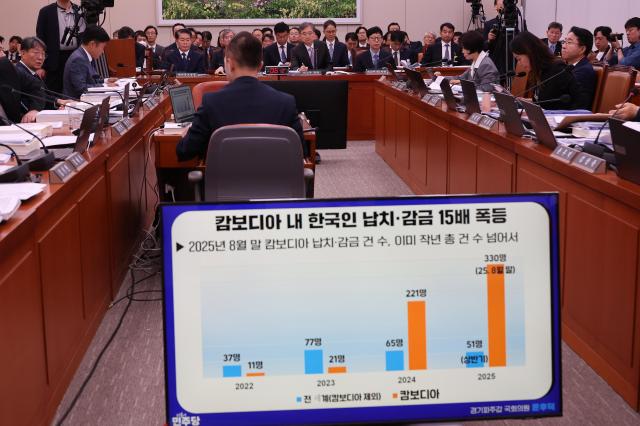 13일 외교통일위원회 국정감사에서 캄보디아 내 한국인 범죄 피해 관련 질의 받는 조현 외교부 장관 사진연합뉴스