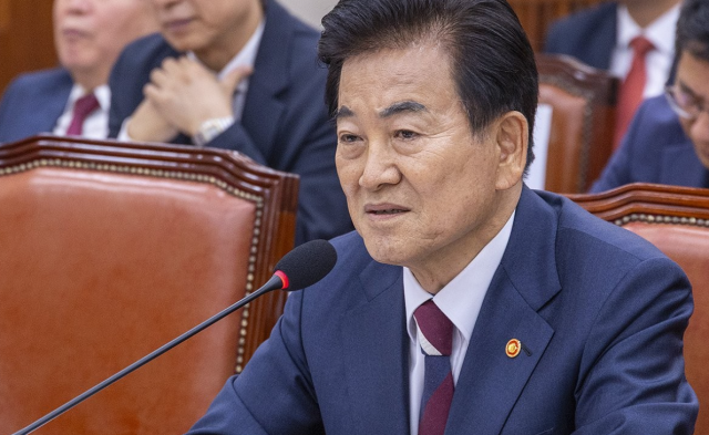 국정감사에서 의원 질의에 답하는 정동영 통일부 장관 사진연합뉴스