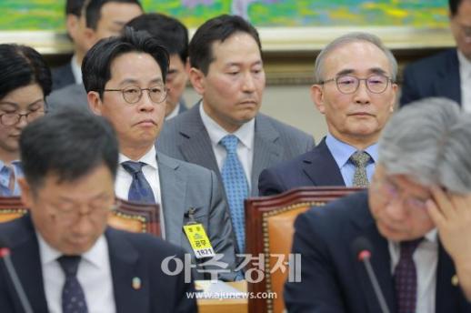 [포토] 국정감사 출석한​​​​​​​ 조좌진 롯데카드 대표이사·김영섭 KT 대표이사
