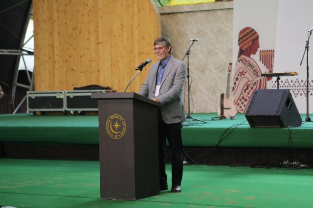 Ambassador of Peru to South Korea Paul Duclos delivers opening remarks during the Peru Week ceremony at Nami Island highlighting the cultural ties between the two countries Courtesy of the Embassy of Peru in the Republic of Korea