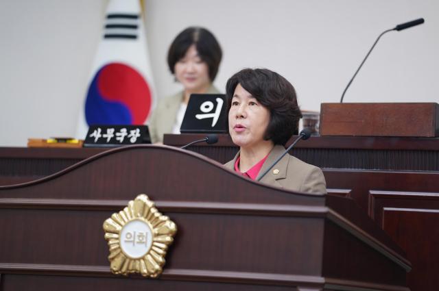 대구시 최현숙 수성구의원이 수성구 장애인체육회 설립을 제안하고 있다 사진대구수성구의회