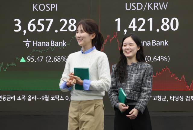 15일 서울 중구 하나은행 딜링룸 현황판에 코스피 지수가 표시돼 있다 사진연합뉴스