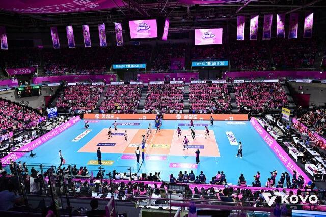 프로배구 V리그 여자부 흥국생명의 홈 경기장인 인천 삼산월드체육관 사진한국배구연맹