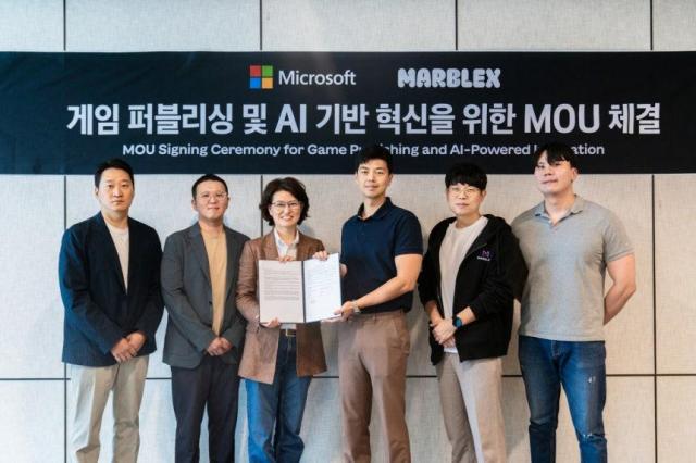 넷마블 자회사 마브렉스가 지난 15일 서울 구로구 넷마블 본사에서 마이크로소프트와 업무협약을 체결했다사진넷마블