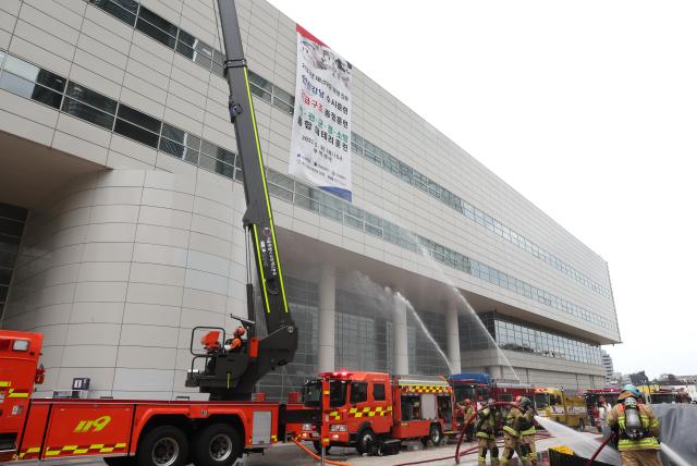 지난 22023년 5월 코엑스와 무역센터 일대에서 열린 안전강남 수시 훈련 모습 사진강남구
