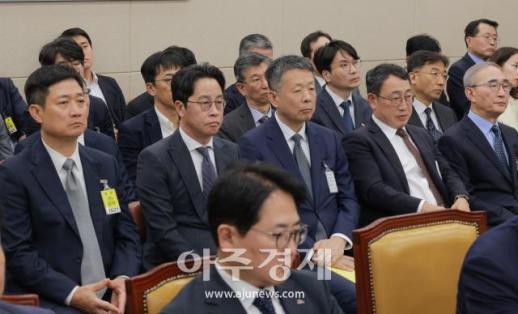 [포토] 국감 증인석에 앉은 해킹사태 관련 기업 대표들