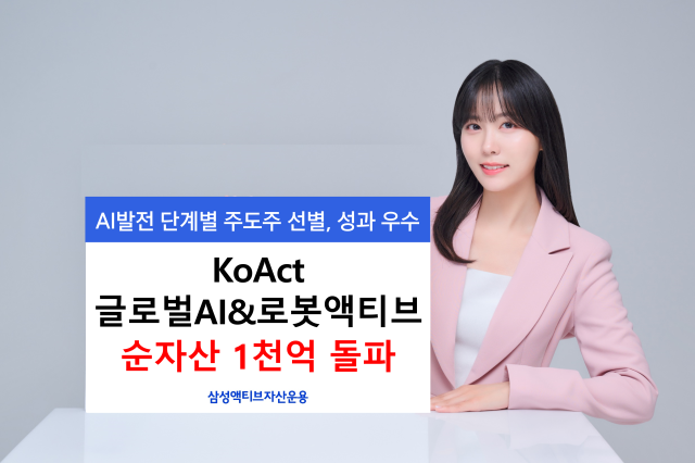삼성액티브자산운용은 KoAct 글로벌AI로봇액티브 상장지수펀드ETF가 순자산 1000억원을 돌파해 1025억원을 기록했다고 22일 밝혔다 사진삼성액티브자산운용