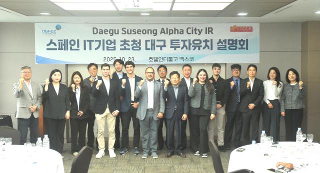 대구경북경제자유구역청은 주한스페인상공회의소와 공동으로 스페인 IT 기업을 초청한 대구 투자유치 설명회를 개최했다 사진대경경자청