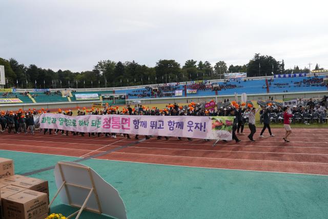 청통면 선수단 입장 모습  사진영천시