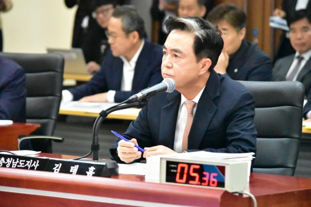 충남도 김태흠 지사 국정감사장사진허희만기자