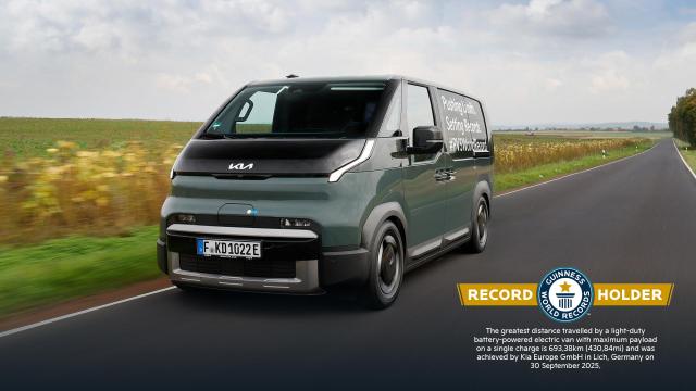 Kias electric van sets Guinness World Record for longest drive on single charge