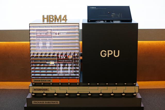 SK hynix HBM4 displayed next to GPU at SEDEX 2025 in Seoul on Oct 22 Yonhap News Agency