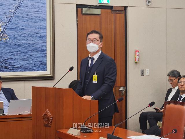 29일 남정운 한화솔루션 대표가 서울 여의도 국회에서 열린 산업통상자원중소벤처기업위원회 종합감사에 참석했다 사진김다경 기자