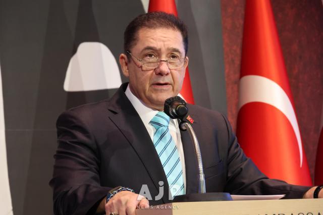 Turkish Ambassador Salih Murat Tamer delivers opening remarks during the Turkish National Day reception at the Ambassador Pullman Otel in Seoul on October 29 2025 AJP Yoo Na-hyun