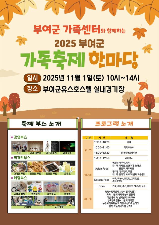 2025년 가족축제 한마당 포스터사진부여군