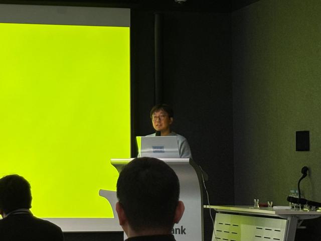 조진현 카카오뱅크 신용리스크모델링팀장이 29일 열린 카뱅커넥트 행사에서 발표를 하고 있다 사진정윤영 기자