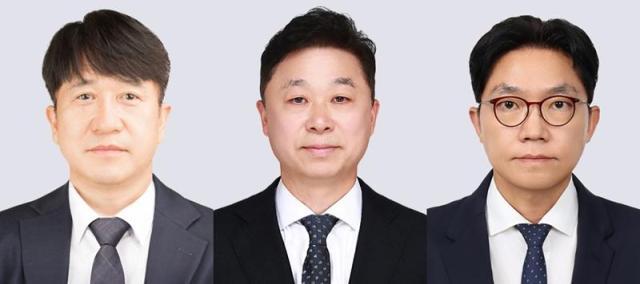 왼쪽부터 민왕일 현대리바트 대표이사 사장 유재기 현대에버다임 대표이사 전무 이종근 현대지에프홀딩스 경영전략실장 부사장 사진현대백화점그룹