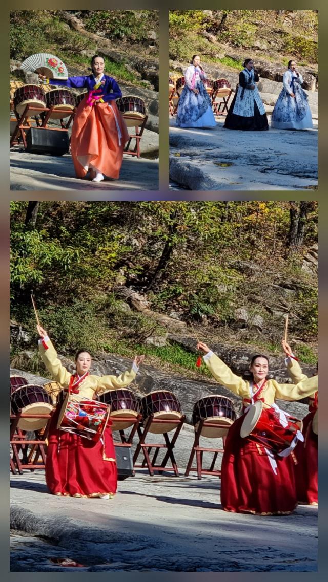 동해 무릉계곡 무릉반석에서 지난 1일 동해예총 주최로 국악 효 공연이 성황리에 개최되고 있다 사진이동원 기자