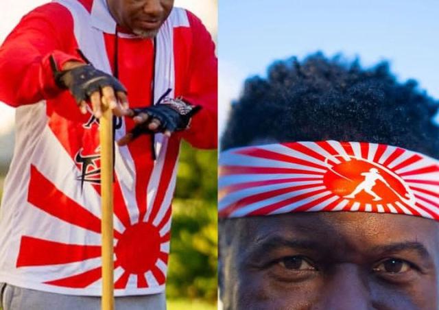 켄 그리피 주니어가 자신의 SNS에 올린 욱일기 머리띠와 티셔츠. [사진=서경덕 교수 제공]