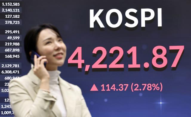 3일 서울 영등포구 한국거래소 홍보관 전광판에 코스피 지수 등이 표시되고 있다 사진연합뉴스