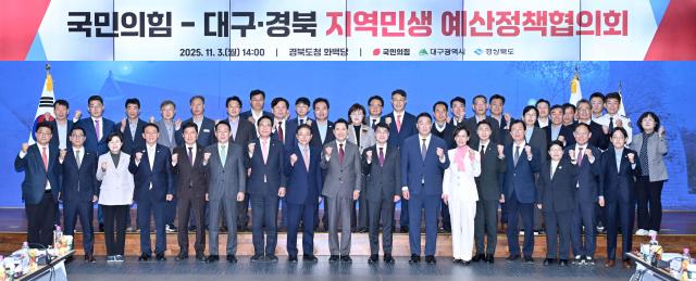 국민의힘-대구경북 지역민생 예산정책협의회 단체 기념 촬영 장면 사진경상북도