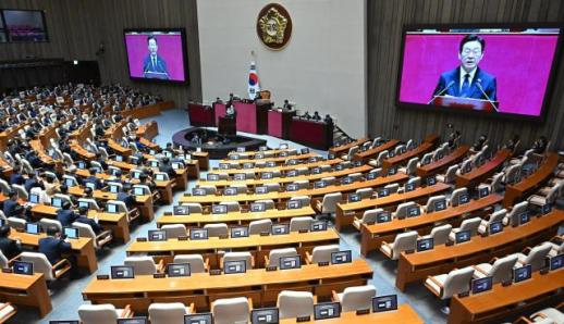 [포토] 첫 새해 예산안 시정연설하는 이재명 대통령