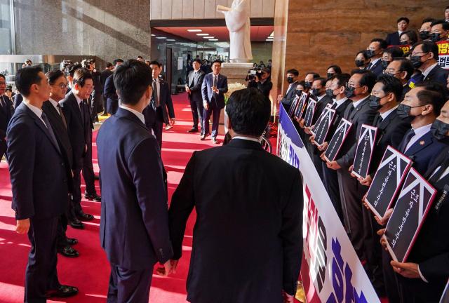 [포토] 국민의힘, 대통령 시정연설 보이콧