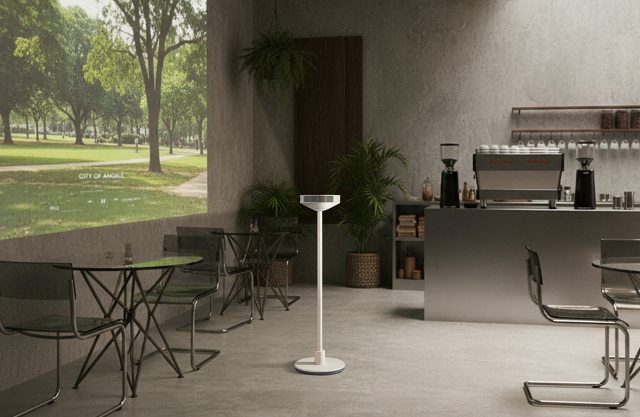 LG 무드메이트는 빔프로젝터 인테리어 조명 블루투스 스피커 역할을 모두 수행하는 신개념 프로젝터이다 긴 스탠드에 원형의 프로젝터 헤드를 결합한 형태로 고객은 자유롭게 옮겨 다니며 최대 120인치 대화면으로 다양한 콘텐츠를 감상할 수 있다 사진LG전자