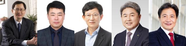 사진 왼쪽부터 박찬구 금호미쓰이화학 대표이사 김남중 코스맥스엔비티 대표이사 남영조 불스 대표이사 정종표 DB손해보험 대표이사 이학재 인천국제공항공사 사장 사진한국생산성본부