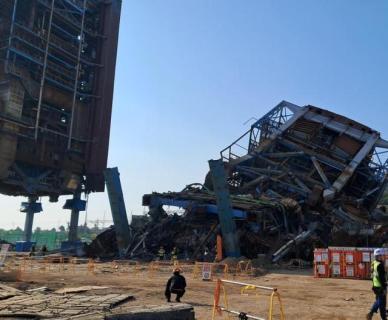 울산화력발전소 구조물 붕괴사고 발생…매몰자 7명 추정